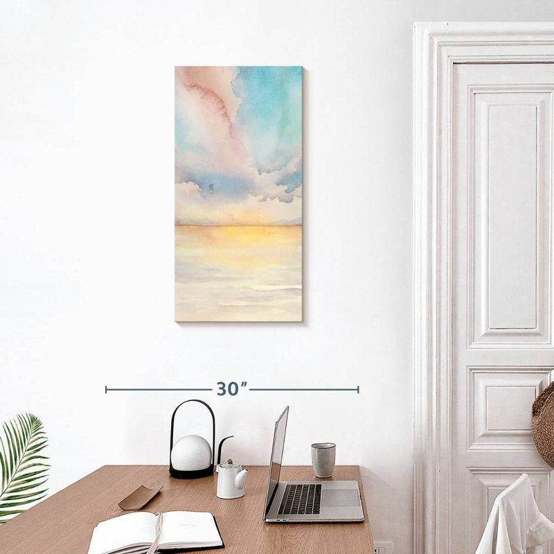 Triptyque Sea Sunset II, H 30 po x l 15 po