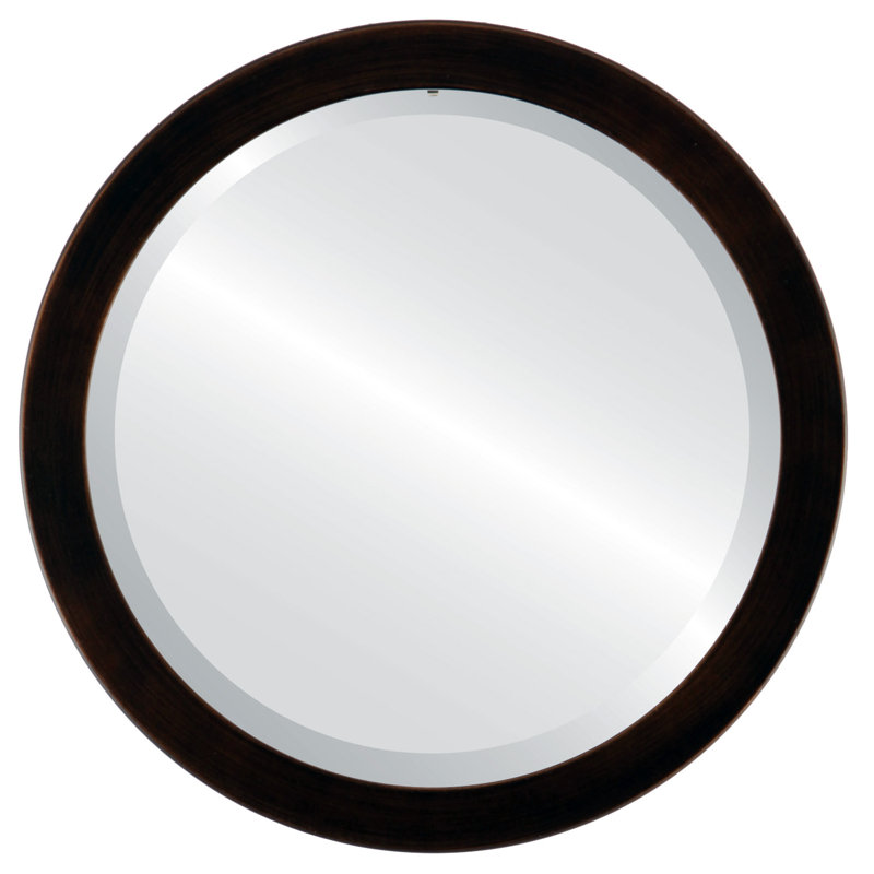 Miroir d’appoint ronde encadrée Azalaya, H 26 po x l 26 po, Bronze huilé