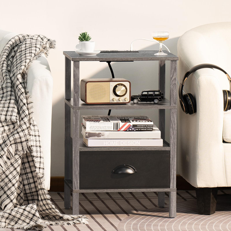 Casabonne End Table Set with Storage and Built-In Outlets
