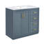 Armoire de rangement de salle de bain moderne en bois massif 36 po avec lavabo-1338450633