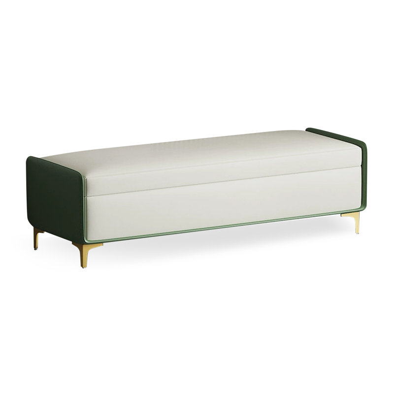 Banc avec revêtement, Beige / vert, 15.75" H x 62.99" W x 15.75" D