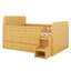 Structure de lit double en bois avec lumière DEL, lit plateforme avec tiroirs de rangement, aucun sommier nécessaire-1410324641