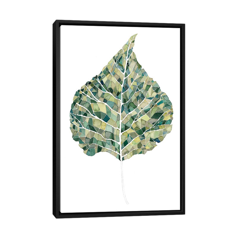 « verdoyant details i », impression sur toile, H 26 po x l 18 po x P 1,5 po, Toile avec cadre noir, Pas de tapis