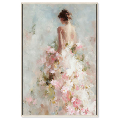 «Garden Bride I», reproduction d'art sur toile encadrée par Glam Art par Art Remedy, cadre argenté, 24 x 36