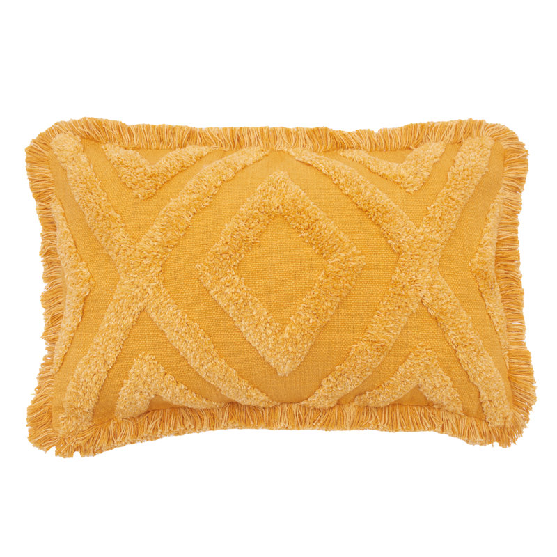 Cotton Blend Throw Pillow, Yellow