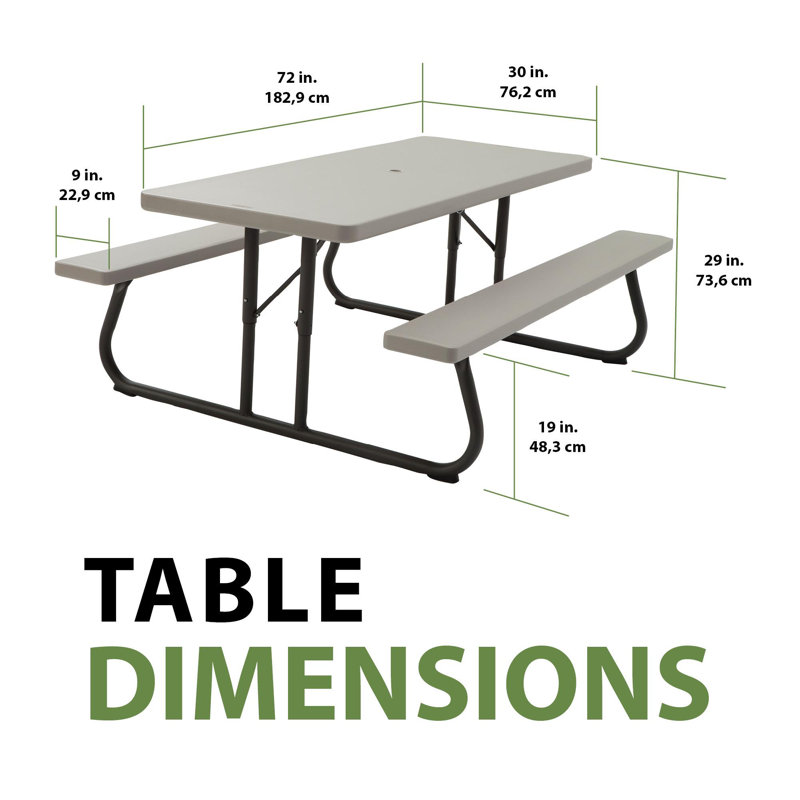 Lifetime 6-Foot Classic Folding Picnic Table, Putty