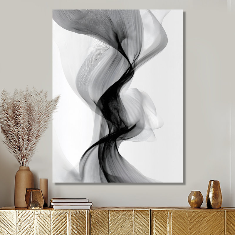 Galaxy majestueux, encre liquide noire et grise - décoration murale abstraite à l'encre liquide, impression métallique moderne