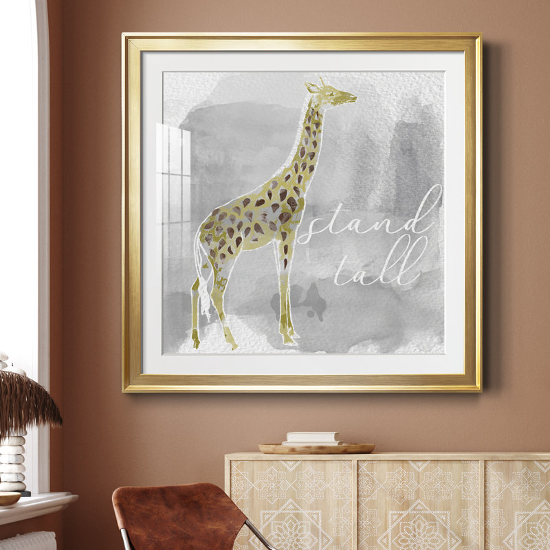 «Stand Tall» - peinture encadrée, H 34,5 po x l 34,5 po x P 1,5 po, Encadrement doré