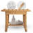 Bamboo Shower Stool Bench Waterproof with Storage Shelf, Includes 2 metal hanging hooks(Bamboo)