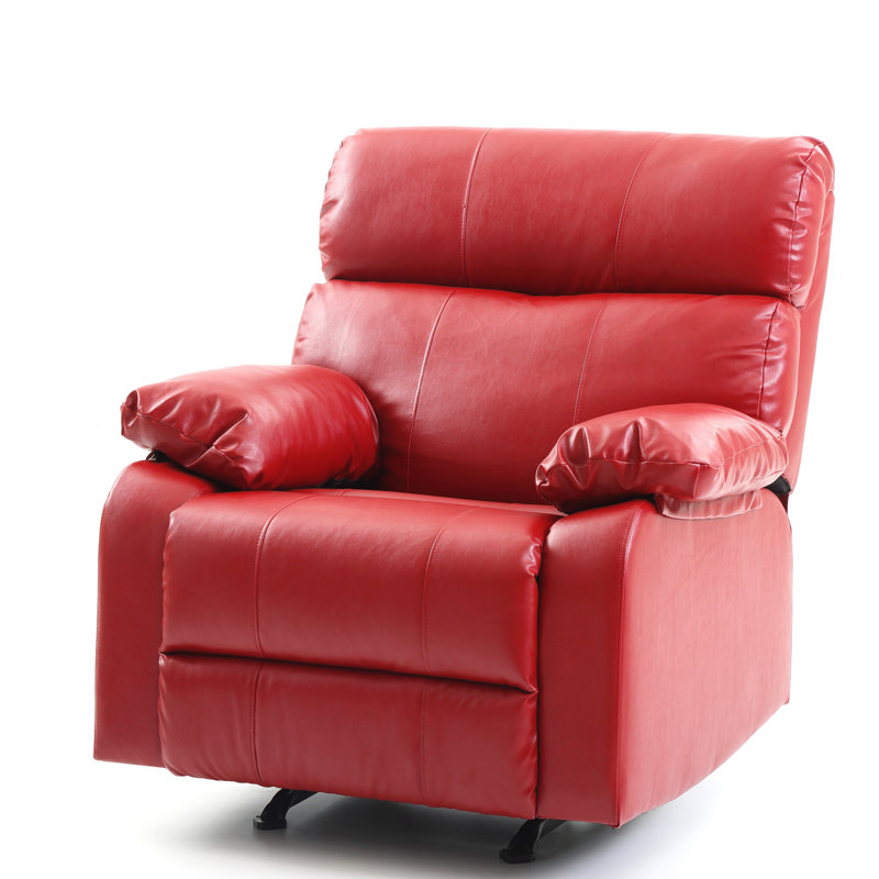 Furniture Manny G533-RC Rocker Recliner, Red Faux Leather