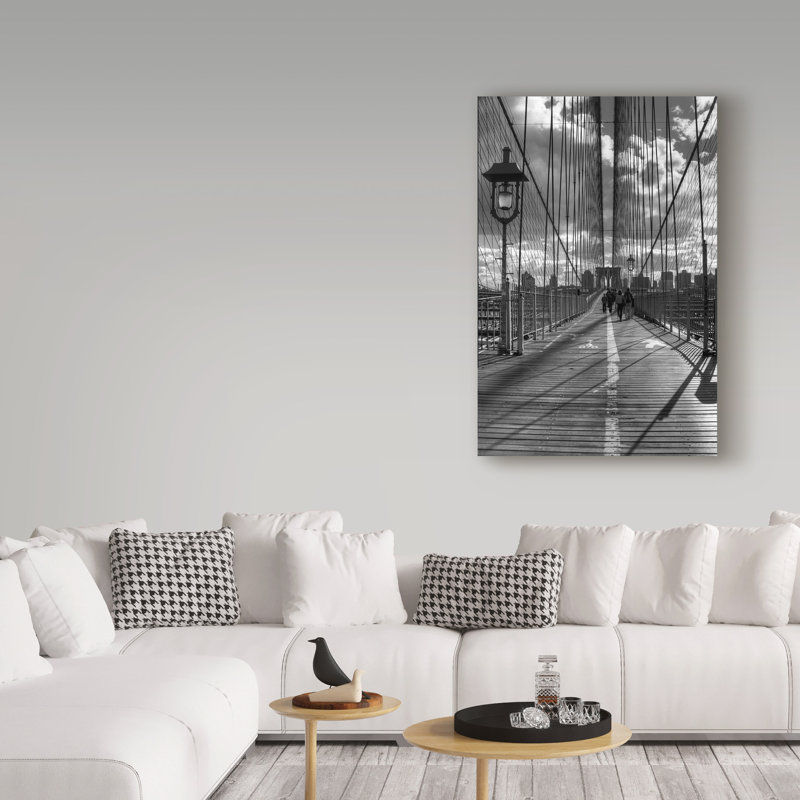 Avisha 'Brooklyn Bridge 3' Photographic Print on Wrapped Canvas, 32" H x 22" W