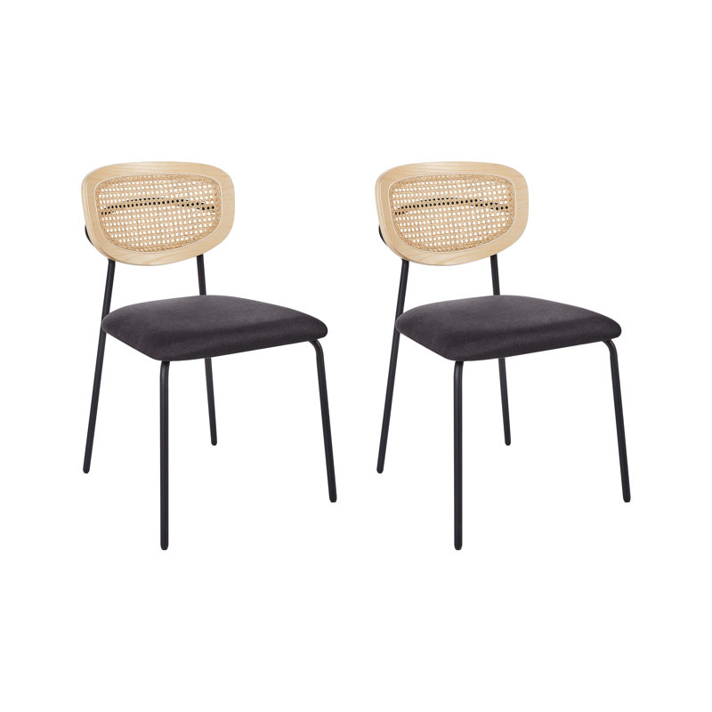 Altonette 19.29cm H Polyester Upholstered Full Back Side Chair, Black