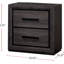 Table de chevet 1Pc Table de chevet 2 tiroirs 2 tons avec placage de papier