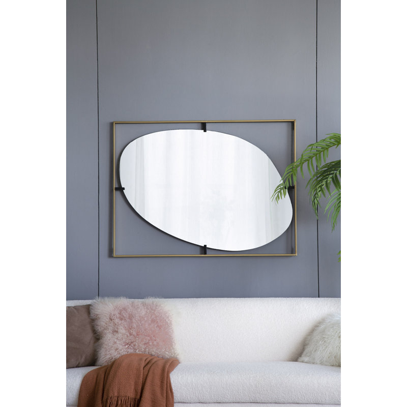 Watervliet Metal Square Wall Mirror,Bedroom Mirror,Bathroom Mirror,Living Room Mirror, 40.33" H x 30.03" W