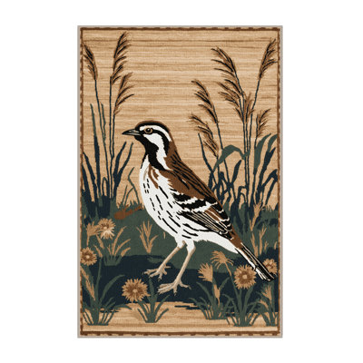 Washable Northern Bobwhite Birds Area Rug