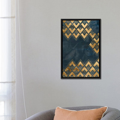 Reproduction d’art sur fond bleu III par June Erica
