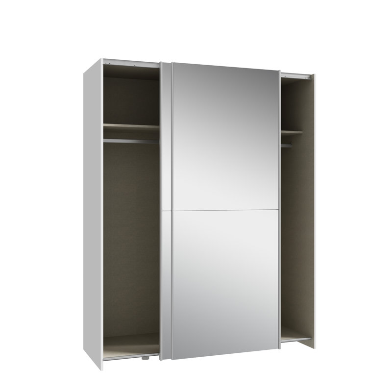 Ransen Manufactured Wood Wardrobe, 150.1cm W x 190.5cm H x 61.2cm D