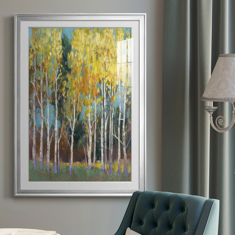 Aspen Grove II - impression, Cadre argenté, H 36,5 po x l 26,5 po x P 1 po