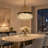 Kethe 4-Light Modern Dimmable Drum Chandelier with Black and Brass Crystal for Dining Room