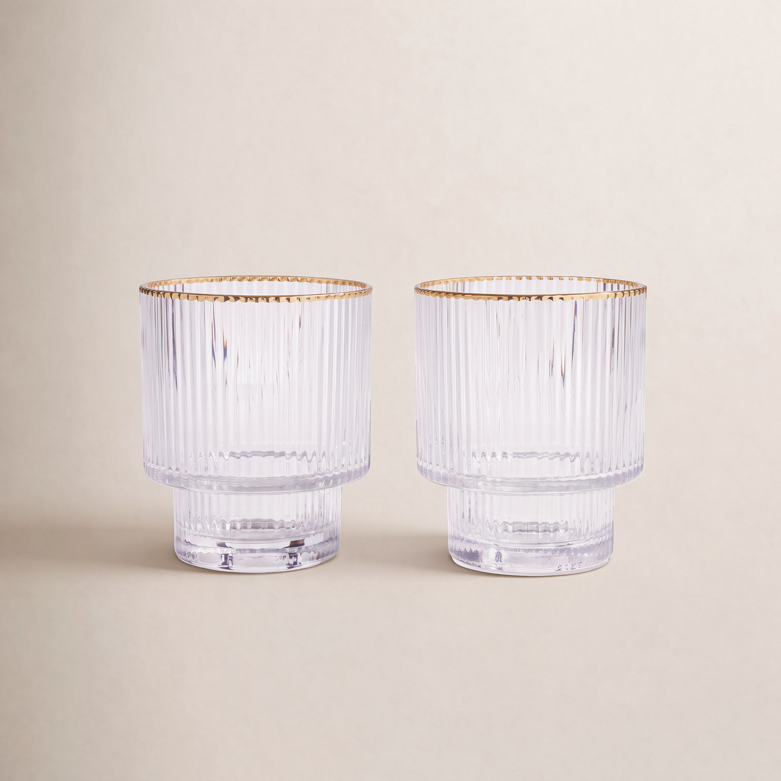 Viski Meridian Ribbed Crystal Whiskey Glass