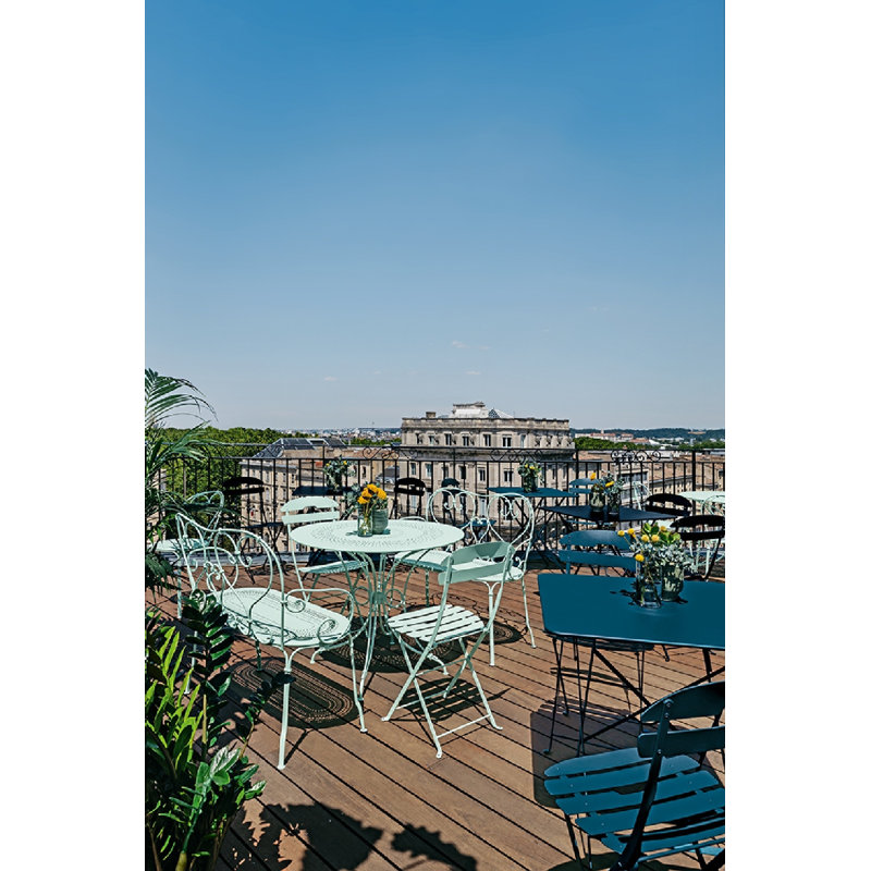 Outdoor Dining Table, 29" H x 28" L x 28" W, Acapulco Blue