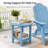 18" W x 18'' D HIPS Round Outdoor Side Table for Adirondack Chairs, 2-Tier Storage Easy Maintenance & Weather-Resistant Patio End Table with 300Lbs Load Bearing for Backyard, Pool, Patio, Porch, Garden, Lawn, Relaxing Companion, Blue-65078024