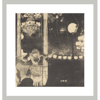 Mademoiselle Bécat at the Cafe des Ambassadeurs (Aux Ambassadeurs: Mlle Bécat) by Edgar Degas -Framed Giclee Print
