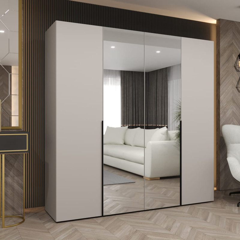 Bogins 4 Door Manufactured Wood Wardrobe, Cashmere