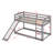 Heavy Duty Wood Twin Over Twin  Size Bunk Bed With Full-Length Guardrail, Convertible Slide And Ladder-1314795495