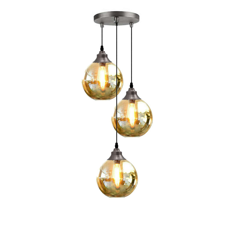 Annesa 3-Light Satin Nickel Pendant – A Modern Industrial Ceiling Light Adjustable for Kitchen Islands and Dining Areas., Yes
