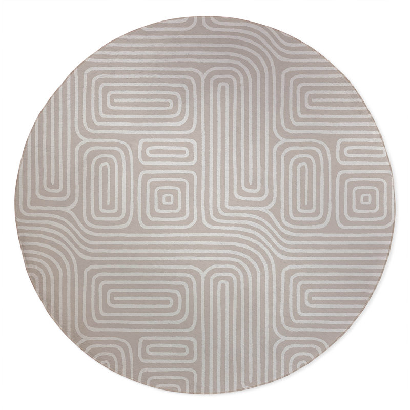 Timeless Walk Non-Slip Outdoor Rug, Round 5'