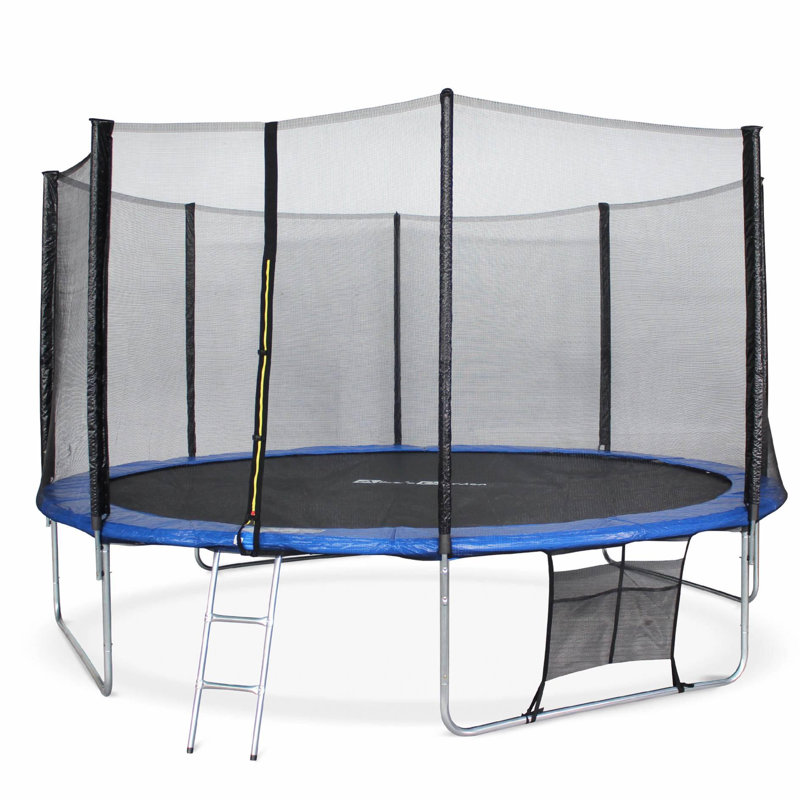 Freeport Park Round Backyard Trampoline with Safety Enclosure, Blue, 16'