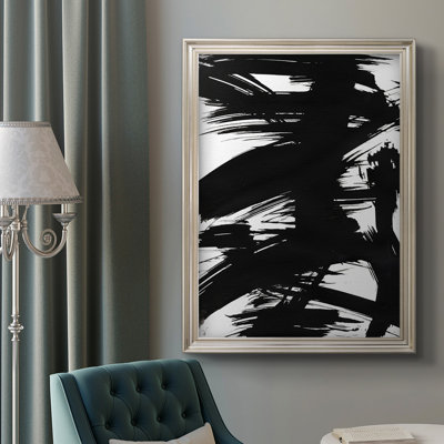 Toile encadrée de qualité supérieure en bambou noir I - prête à être accrochée
