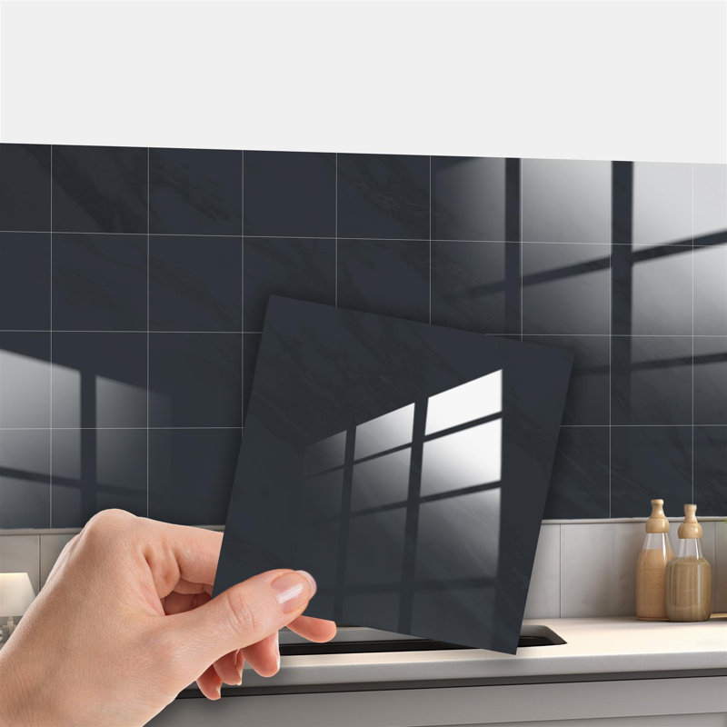 Caely Marble Stone Self Adhesive Tile Sticker 15.24cm W x 15.24cm L PVC