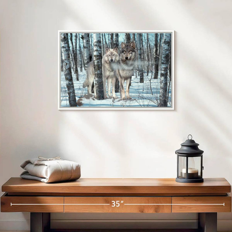 Ombres de neige, Cadre flottant blanc, 19 po x 13 po