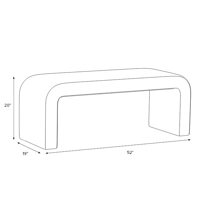 Barley Upholstered Bench, Make Waves Buff