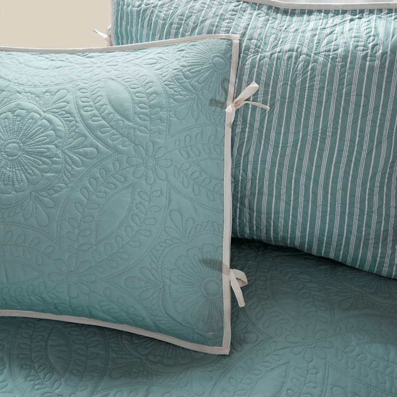 Ensemble de literie réversible en coton, conception de médaillon bleu de qualité supérieure, housse pour lit de jour simple
