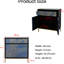 Armoire décorative en noir et bleu - 2 portes, 1 tiroir, tablette réglable pour salle de bain avec tiroir