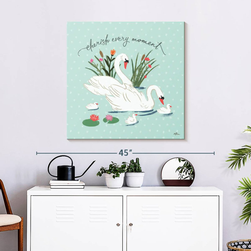 Tergel Swan Lake IV - menthe, H 30 po x l 30 po