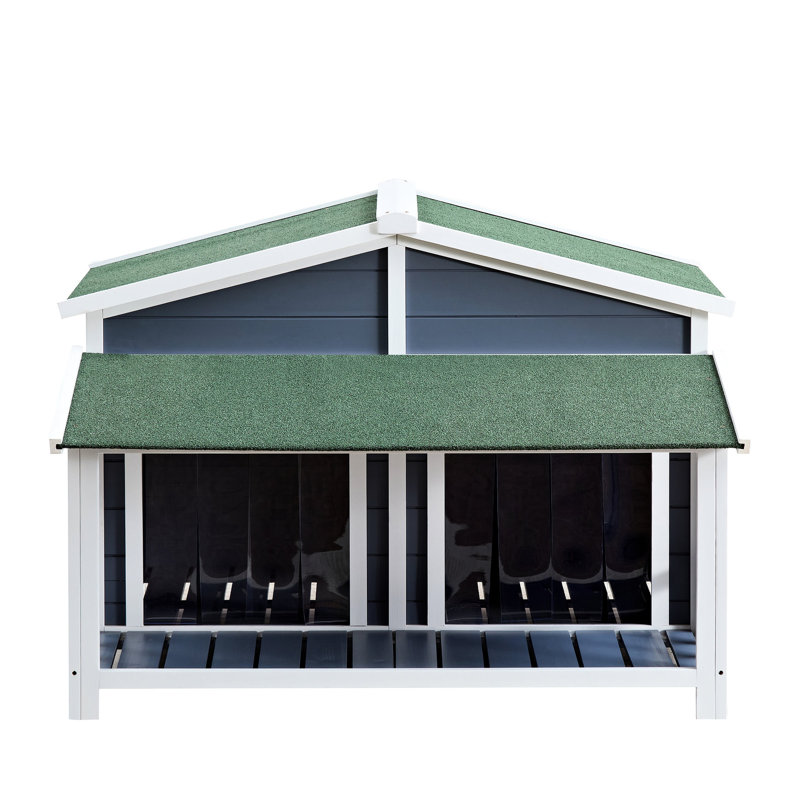 Niche pour chien en bois de pin avec peinture résistante aux intempéries et cloison réglable - Esthétique pratique et durable pour animaux de compagnie
