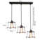 Barnwell 3-Light Kitchen Island Geometric Pendant with PVC Accents