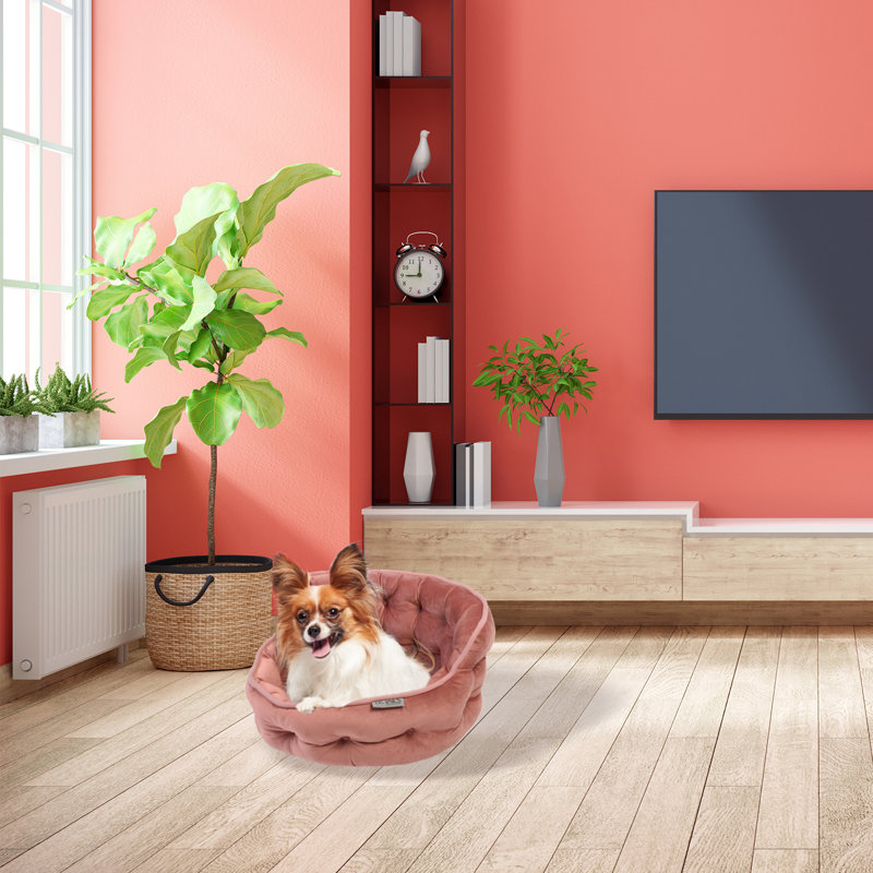 Lit pour tout-petits en velours touffeté Ketchum, Rose