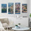 Positano, Amalfi Coast - ensemble de 4 reproductions sur toiles tendues-1725676534