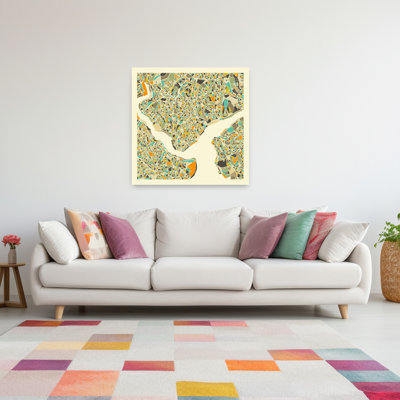 «Geometric Istanbul Map», impression d'art géométrique coloré abstrait