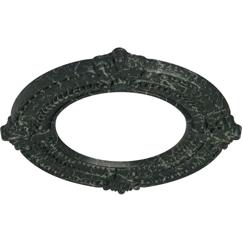 Endurathane Benson Ceiling Medallion, 11 1/8"OD x 6 1/8"ID x 5/8"P (Fits Canopies up to 6 1/8"), Hand-Painted Painted Turtle Crackle Finish