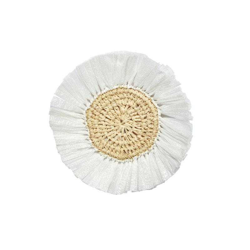 Sous-verres en rotin tissé - Blanc, Blanc