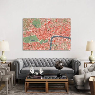 London Classic 1 Piece Wrapped Canvas Painting