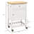 Utility Kitchen Cart On Wheels, White - Rubberwood Surface & Drawer, Cabinet For Organizing Items Workstation With Cabinet, Drawer And Shelf Build Versatile Storage Essentials