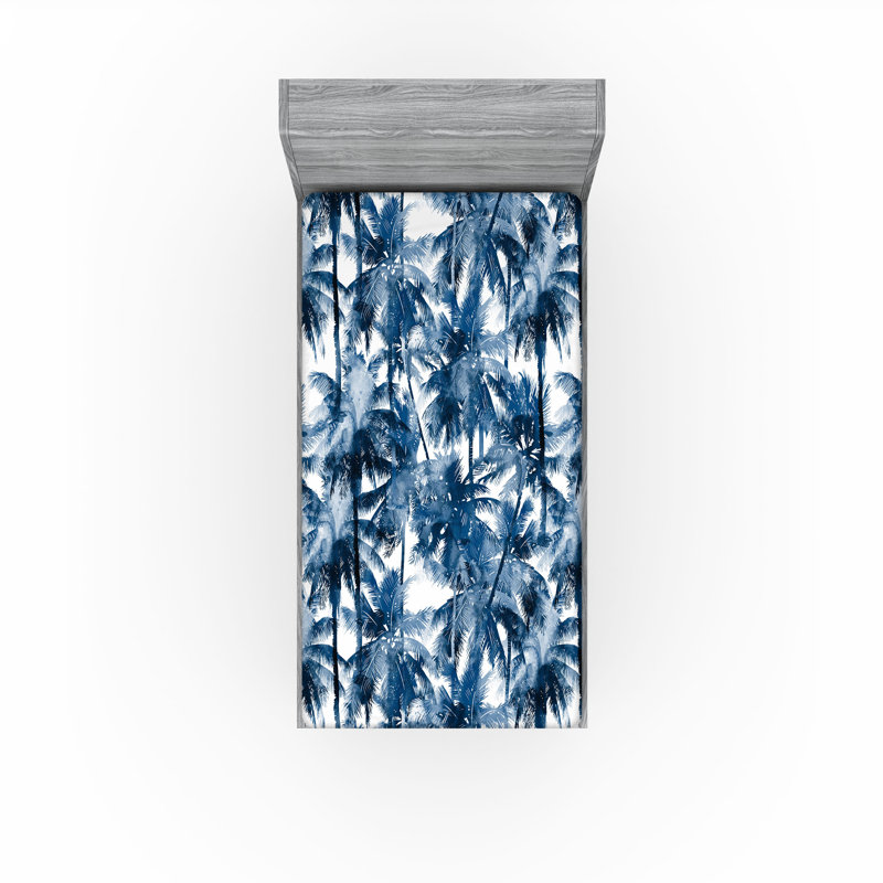 Drap-housse Ambesonne Palmiers Dreamy Silhouettes Woods