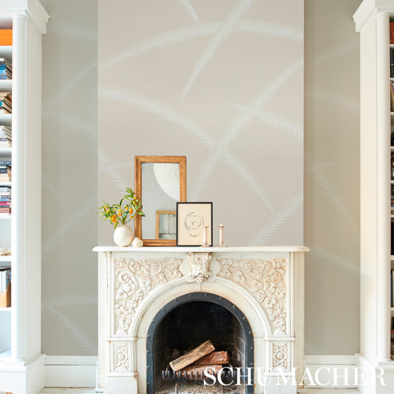 Deco Palms Wallpaper,  Ivory/Natural
